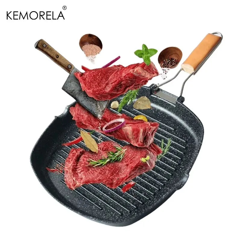KEMORELA Foldable Grill Pan – Portable Non-Stick Camping Skillet Foldable Grill Pan Axl