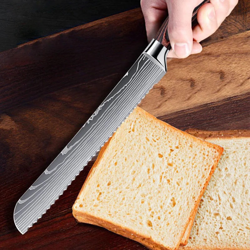 InLeung Damascus Chef's Knife – Sharp Stainless Steel Kitchen Knife Damascus Chef Knife Axl