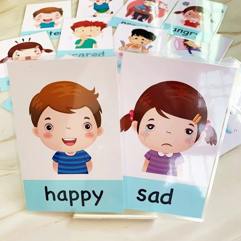 Montessori Emotion Flash Cards for Kids – 12-Piece Learning Set Educational Flash Cards Axl