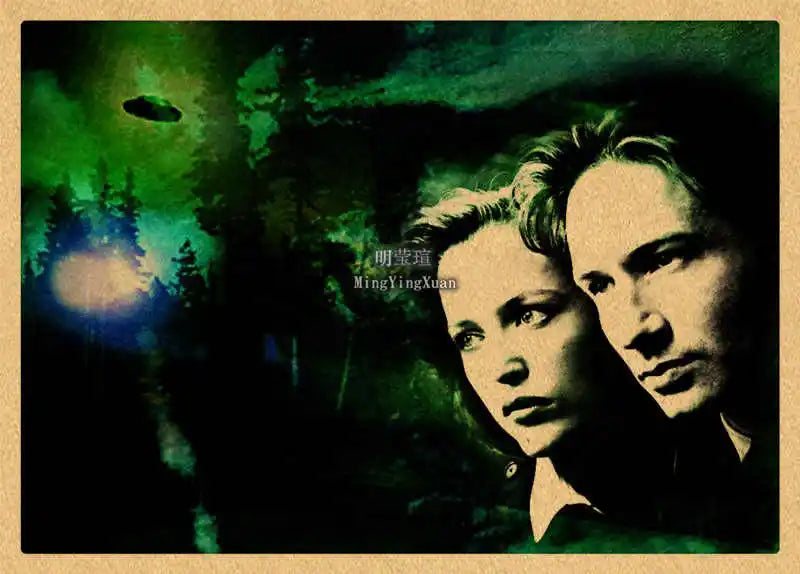 X-Files "I Want to Believe" UFO Alien Vintage Kraft Poster Vintage Wall Poster Axl