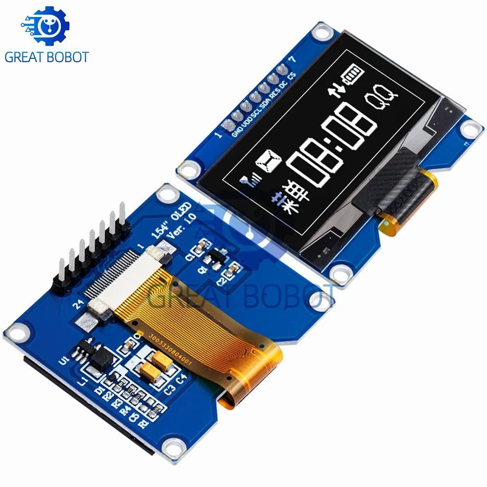 1.54" OLED Module 128x64 SPI SSD1309 – White/Blue Display OLED Display Module Axl
