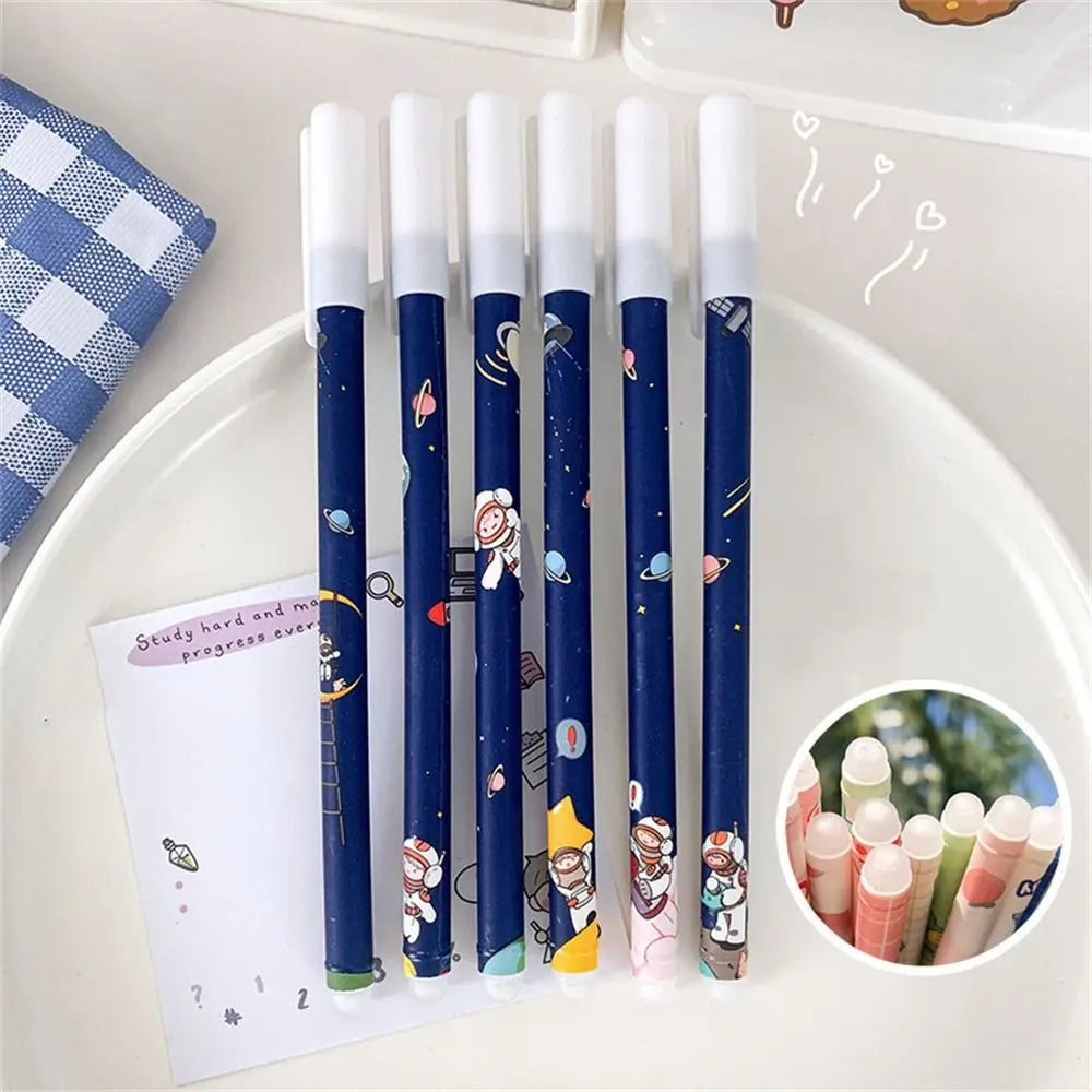 Kawaii Erasable Gel Pen 0.5mm Blue Ink – Cartoon Student Pen Erasable Gel Pen Axl astronaut random 1pc