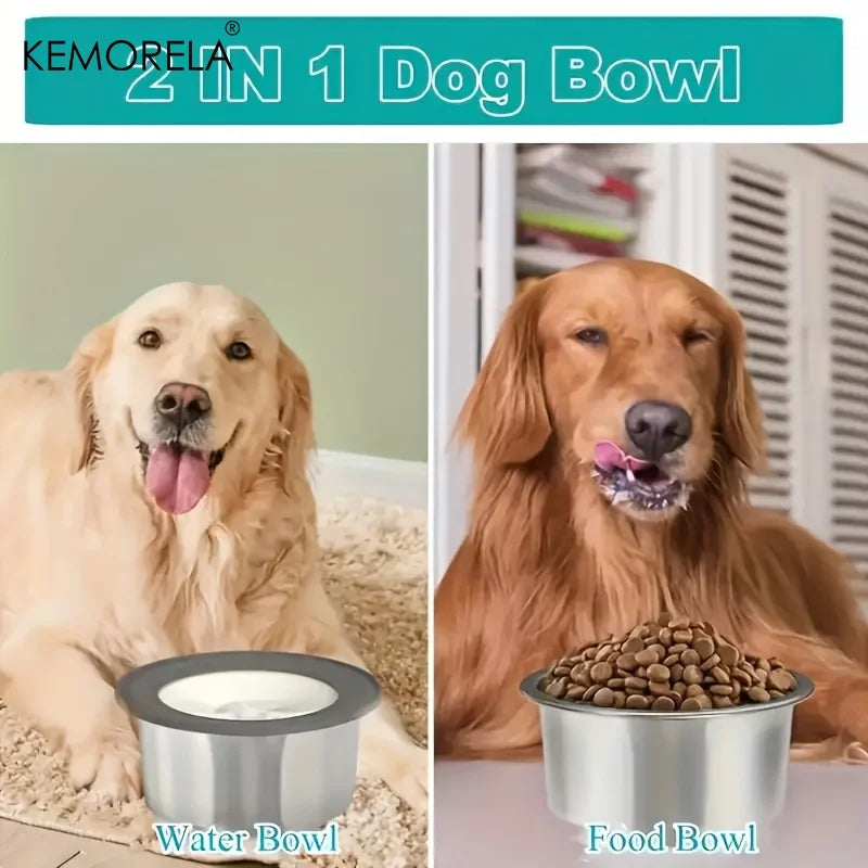 KEMORELA Anti-Spill Dog Water Bowl – Floating Disk Design Pet Water Bowl Axl