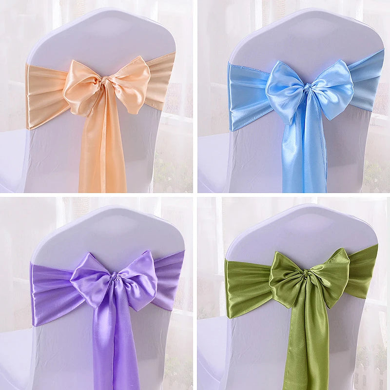 Satin Chair Sash Bow – Wedding & Party Chair Decoration Chair Sash Bow Axl