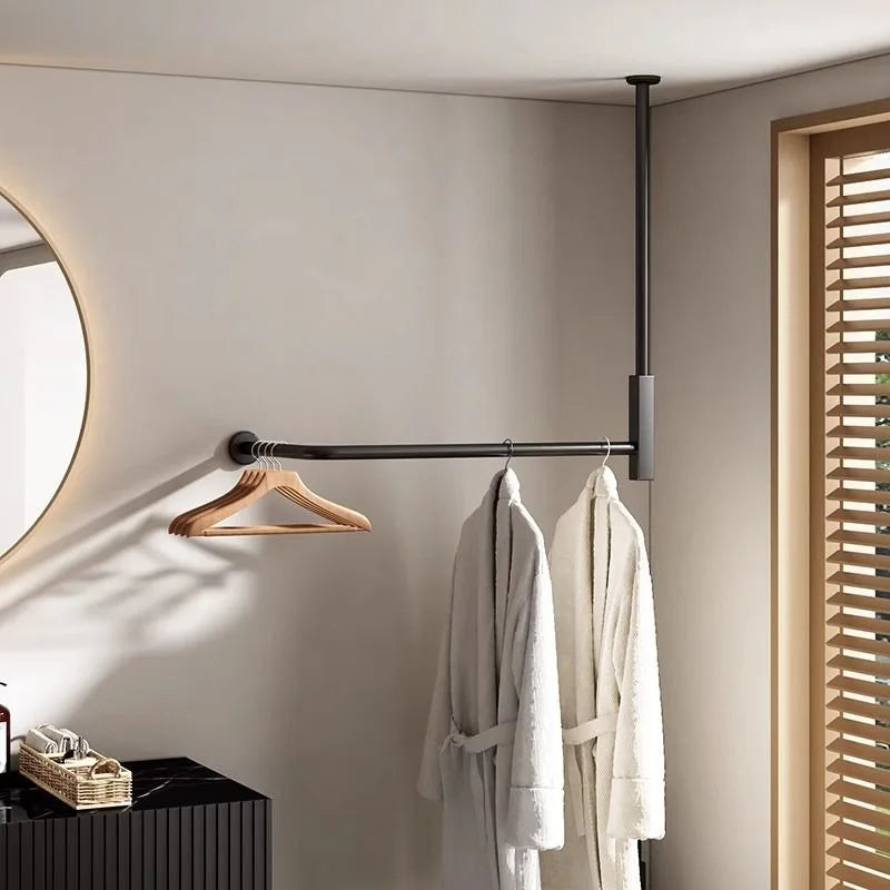Black Stainless Steel Wall-Mounted Towel Rack – Single Bar Bathroom Towel Rack Axl