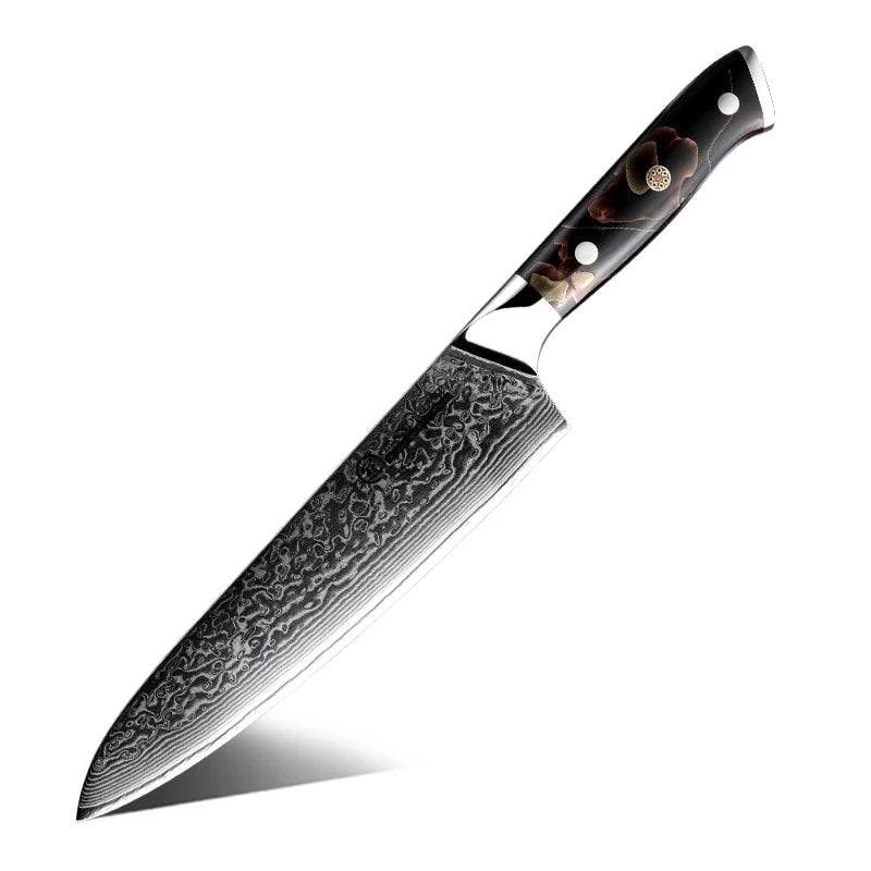 Grandsharp 8" 67-Layer Damascus Steel Chef Knife – Copper Handle Damascus Chef Knife Axl Chef knife