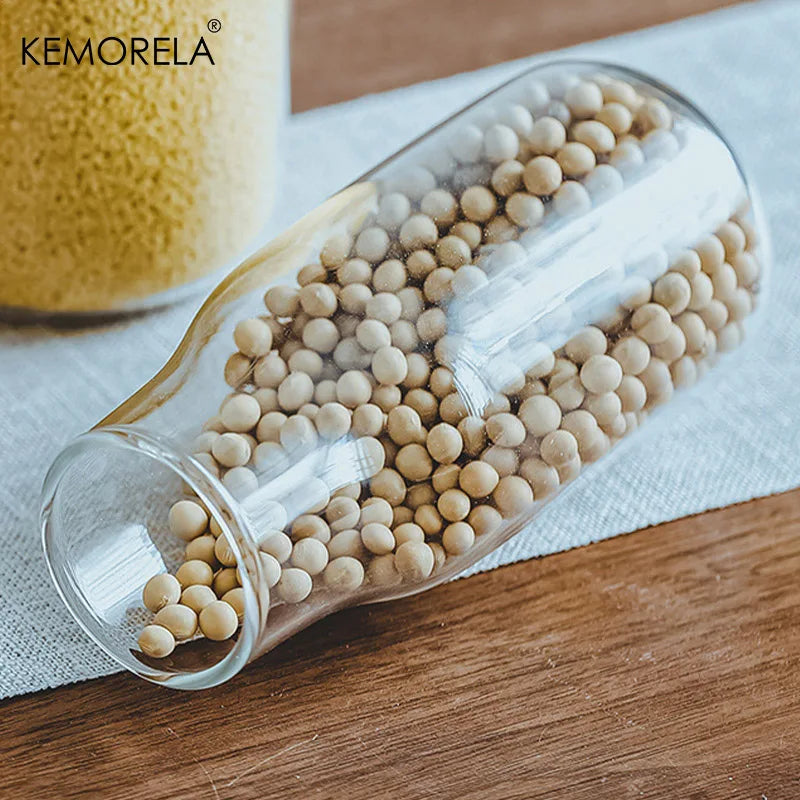 Clear Glass Storage Jar with Cork Lid – Airtight Canister Glass Storage Jar Axl
