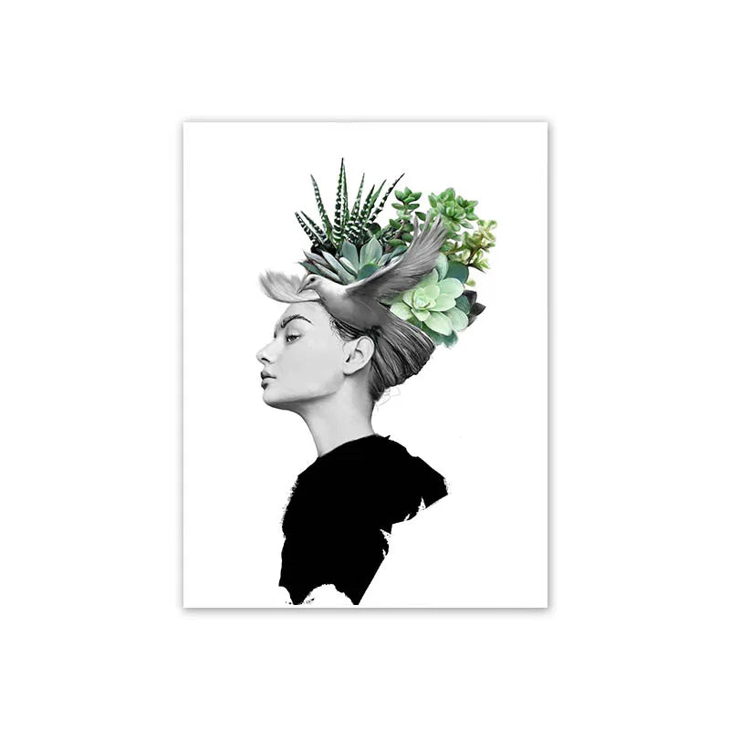Women Butterfly Floral Wall Art Poster – Modern Home Décor Wall Art Poster Axl 3 42x30cm