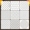 Sashiko Embroidery Stencils – 8/9/24 Pcs Reusable Quilting Templates Embroidery Stencil Set Axl 9PCS
