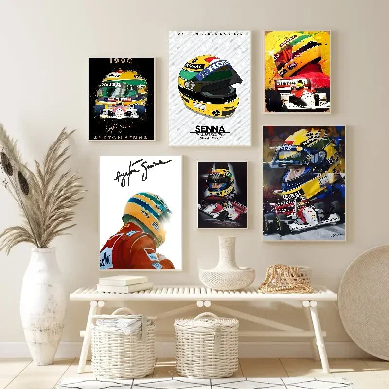 Senna F1 Helmet World Champion Poster – Wall Art Sticker Wall Art Poster Axl
