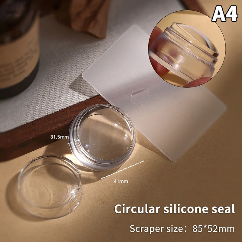 Silicone Nail Art Stamping Kit – Stamper & Scraper Set Nail Art Stamping Kit Axl A4