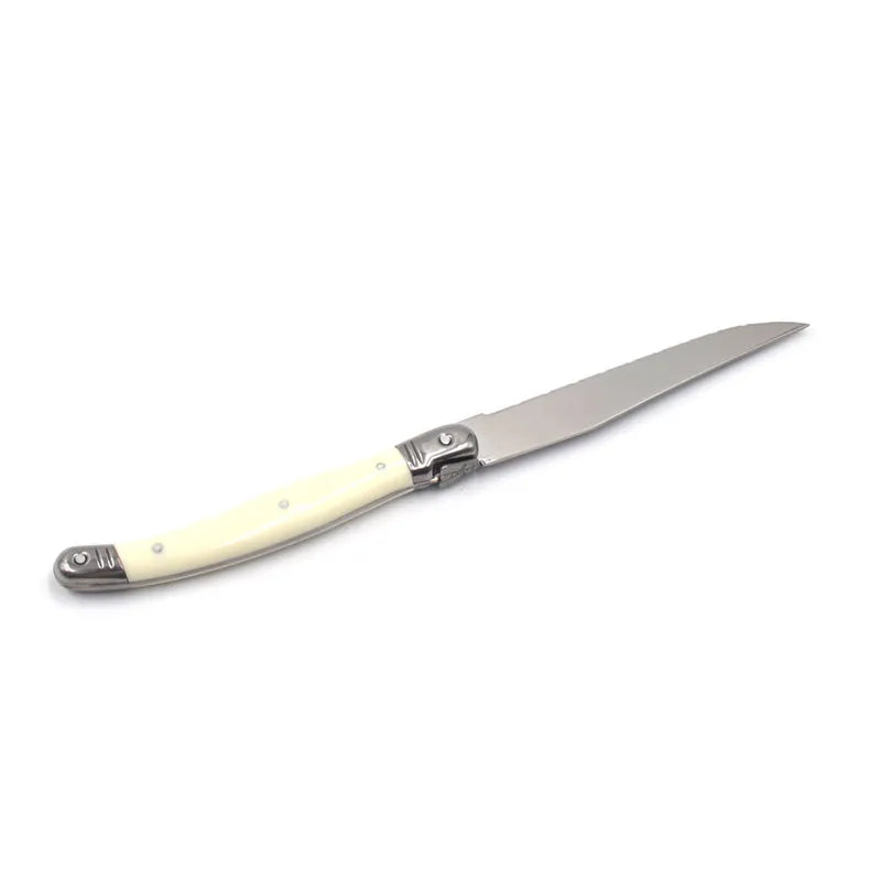 Laguiole Steak Knife Set Pearl White Handle – 4, 6 or 12 Pcs Steak Knife Set Axl