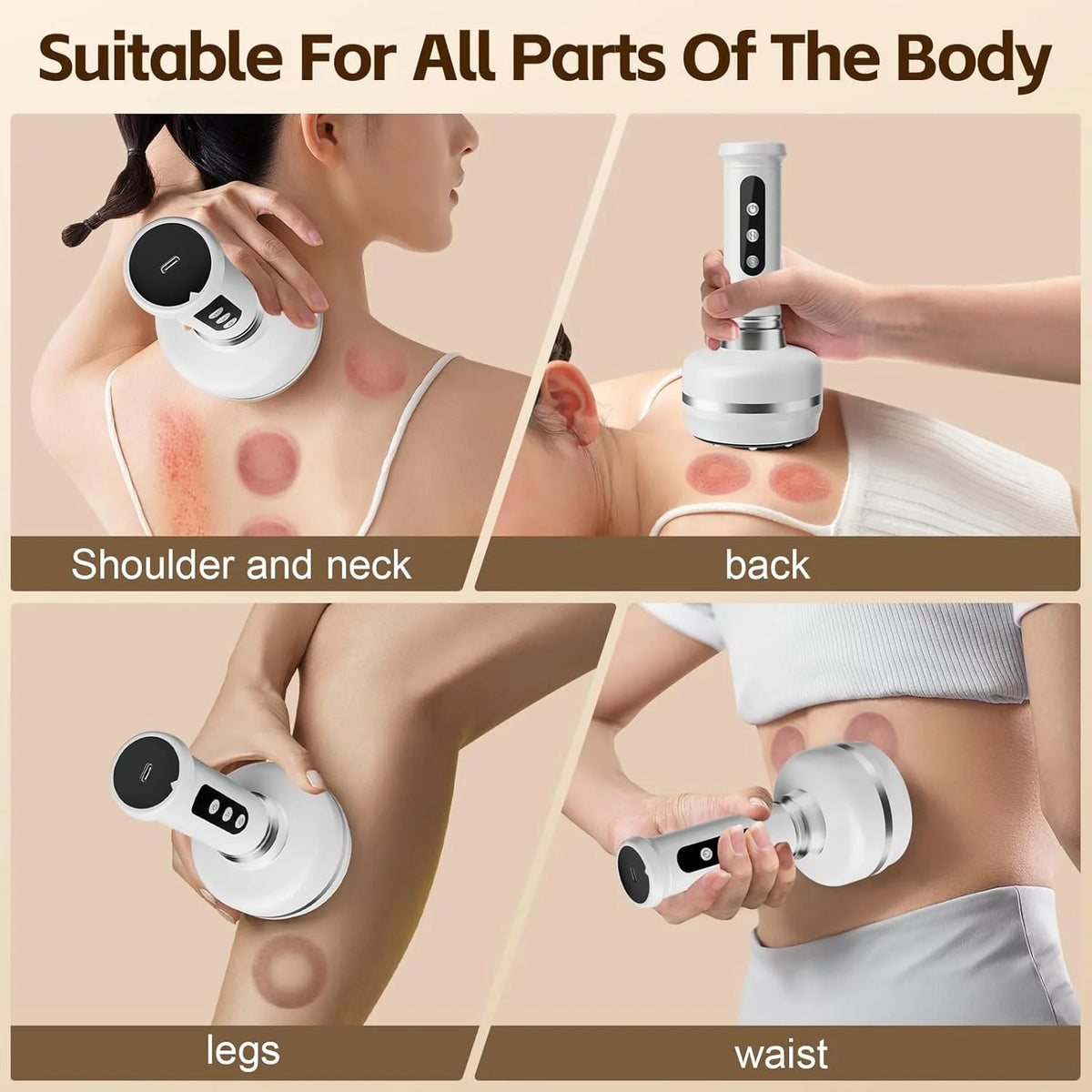 30-Speed Electric Cupping Massager – 3-in-1 Gua Sha & Heat Electric Cupping Massager Axl