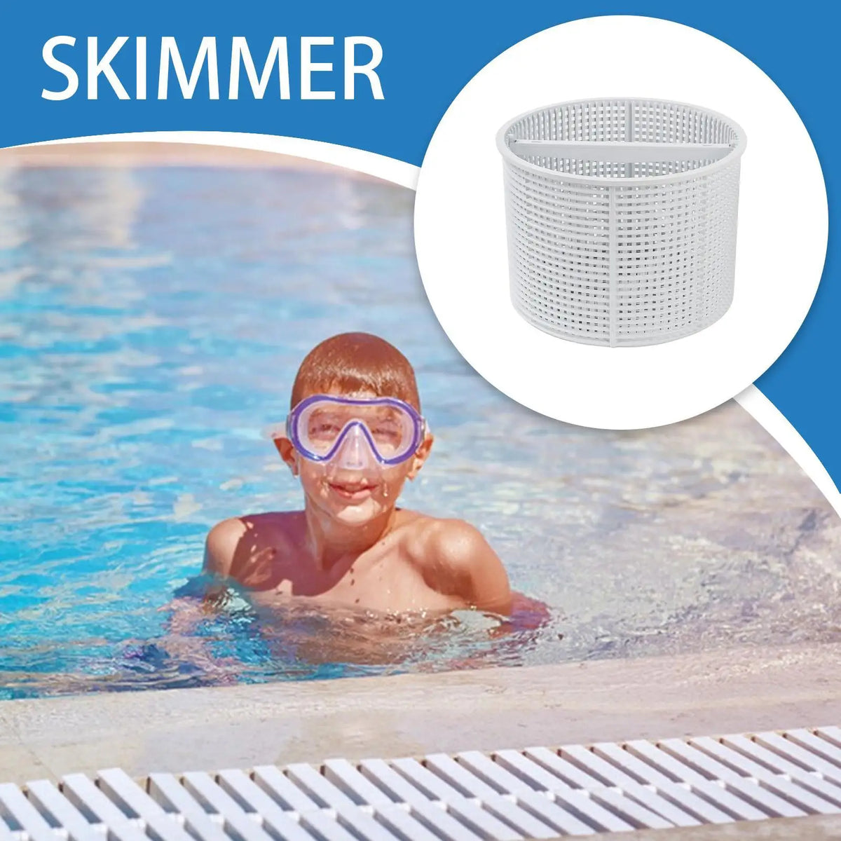 Pool Skimmer Basket with Handle – Leaf & Debris Strainer Net Pool Skimmer Basket Axl