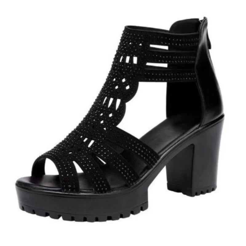 Women's Open Toe Wedge Sandals – Hollow Out Low Heel Wedge Sandals Axl