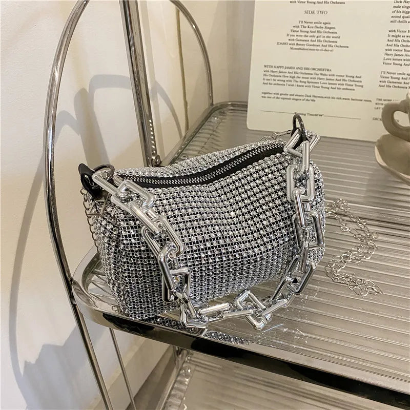 Bling Diamond Crossbody Bag – Small Shoulder Purse for Women Crossbody Shoulder Bag Axl
