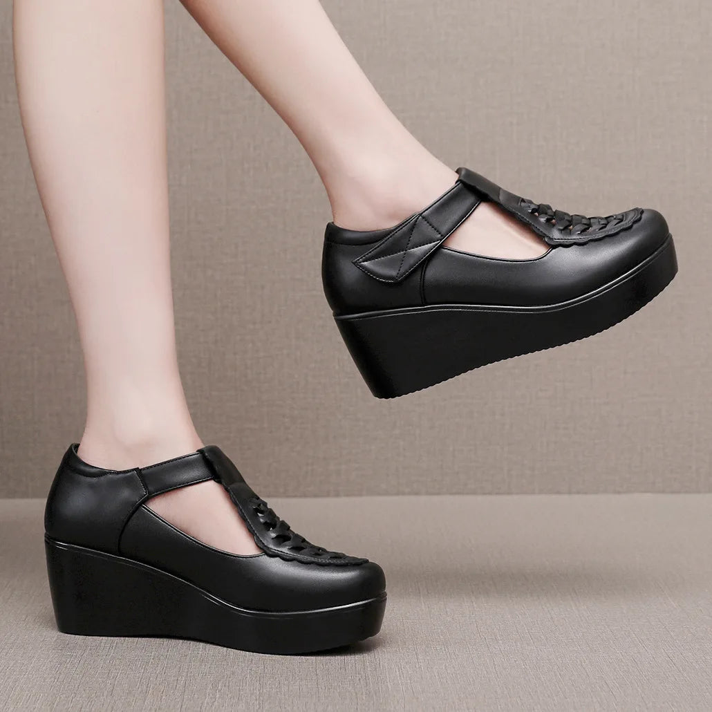 Women's Vintage Mary Jane Wedge Sandals | Plus Size 32–43 Wedge Sandals Axl
