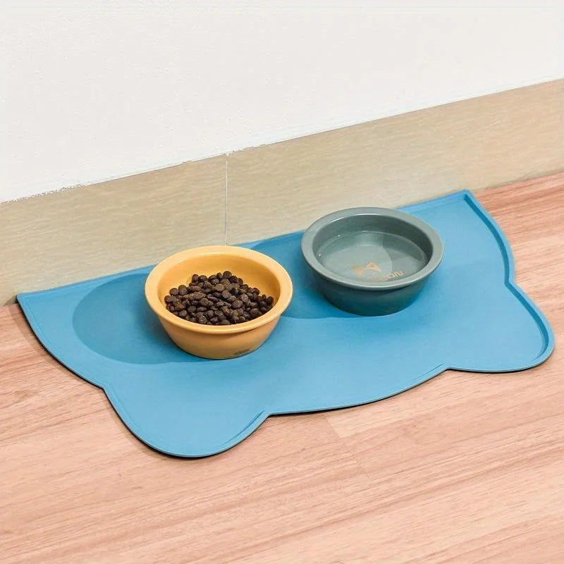 Waterproof Silicone Pet Feeding Mat – Anti-Slip Food Pad Cats Dogs Pet Feeding Mat Axl Blue