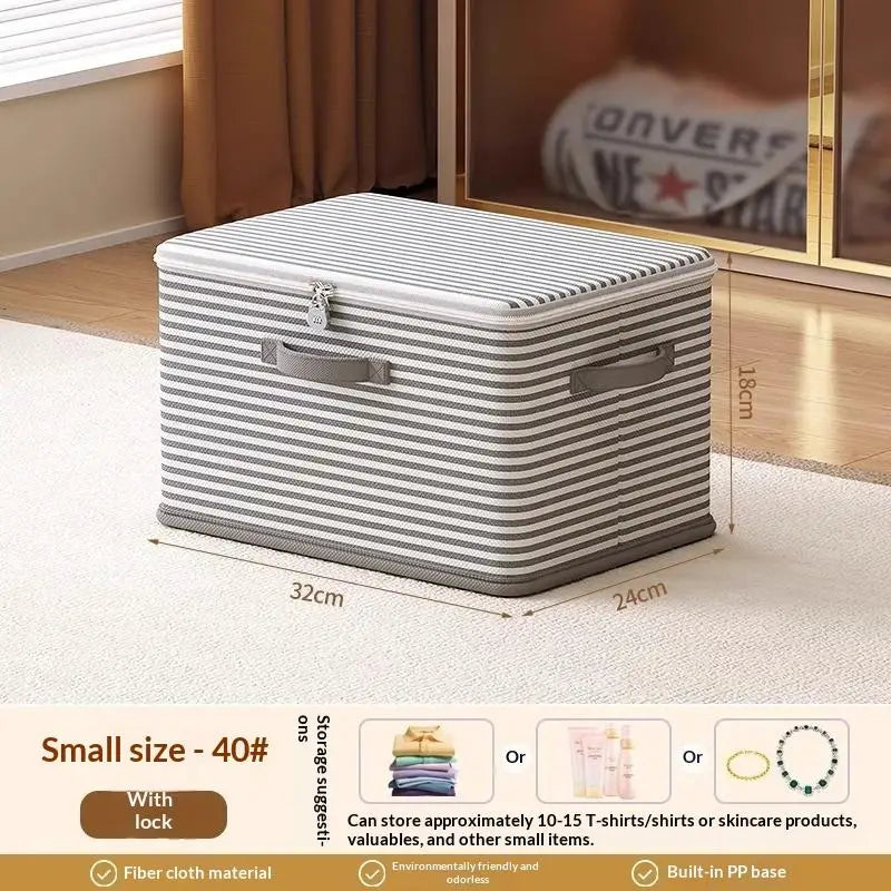 Lockable Foldable Storage Box with Lid – Non-Woven Organizer Foldable Storage Box Axl S