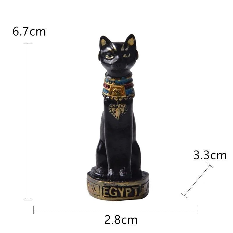 Egyptian Cat Goddess Figurine | Vintage Resin Statue Ornament Decorative Figurine Axl