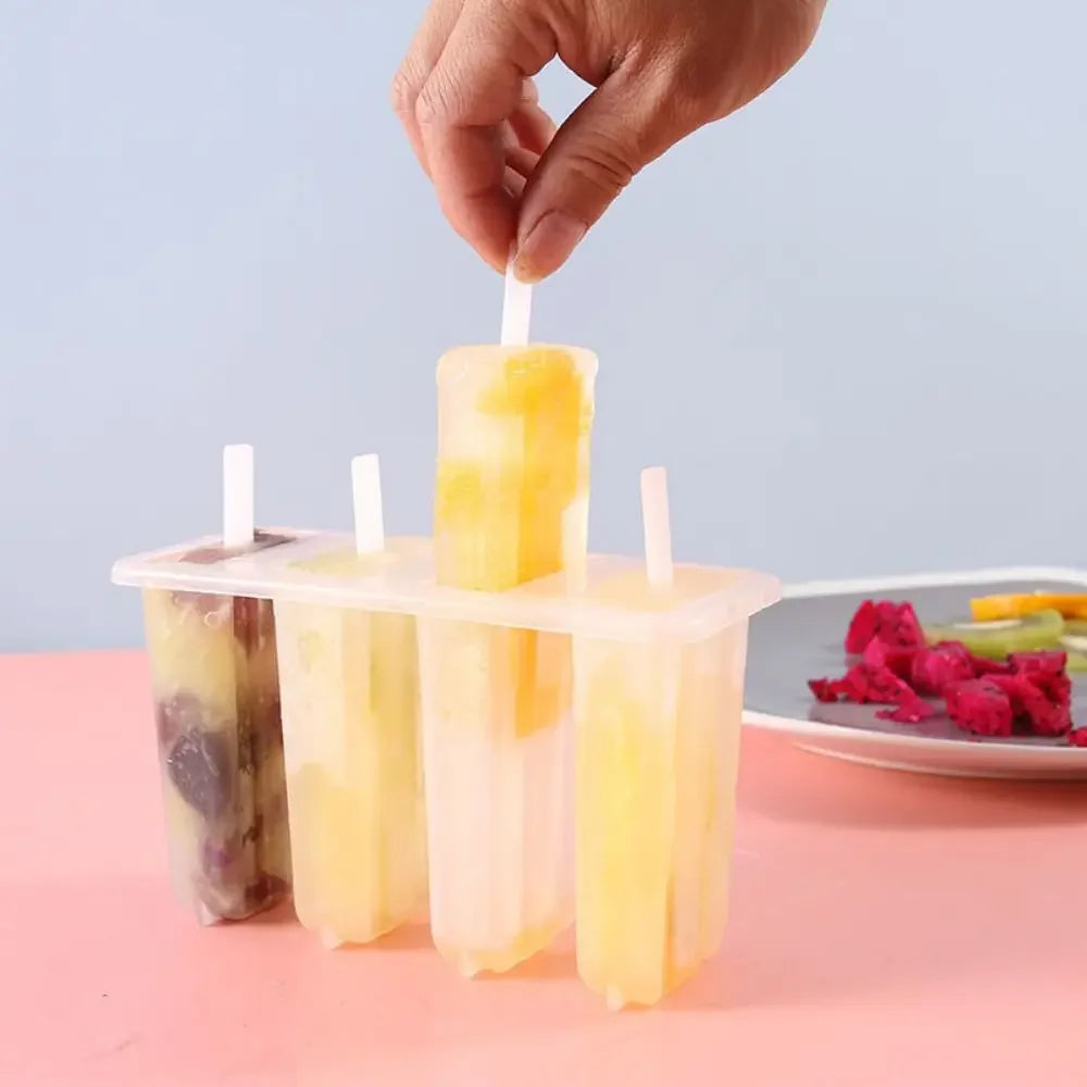 4-Link Popsicle Mold with Lid – Homemade Ice Cream & Ice Lolly Popsicle Mold Axl