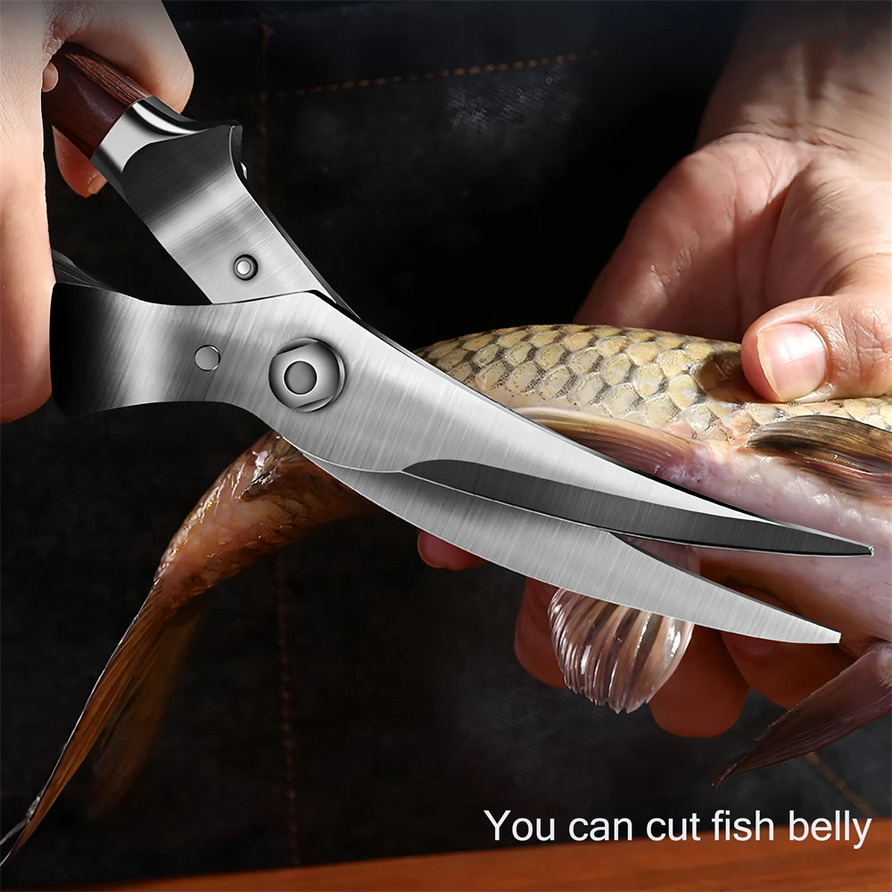 Professional Kitchen Scissors – Stainless Steel Meat & Bone Shears Kitchen Scissors Axl