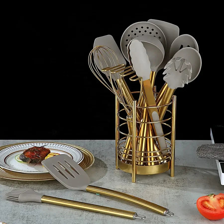 35-Piece Silicone Kitchen Utensil Set with Storage Bucket Silicone Utensil Set Axl