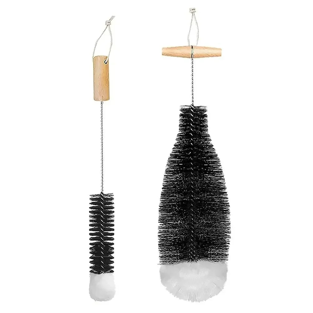 Long Handle Bottle Brush – Wine, Beer & Soda Bottle Cleaner Bottle Cleaning Brush Axl black2PC