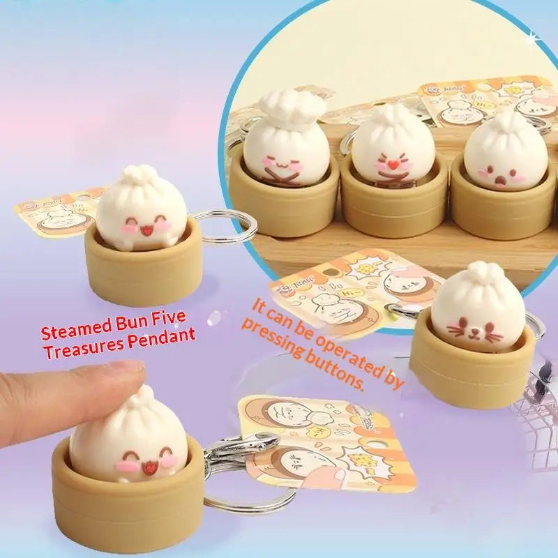 Mini Steamed Bun Squeeze Keychain | Cute Fidget Toy & Fun Gift Fidget Keychain Toy Axl