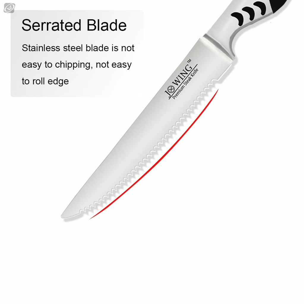 Serrated Steak Knives Set – 1.4116 German Steel Blade Steak Knife Set Axl
