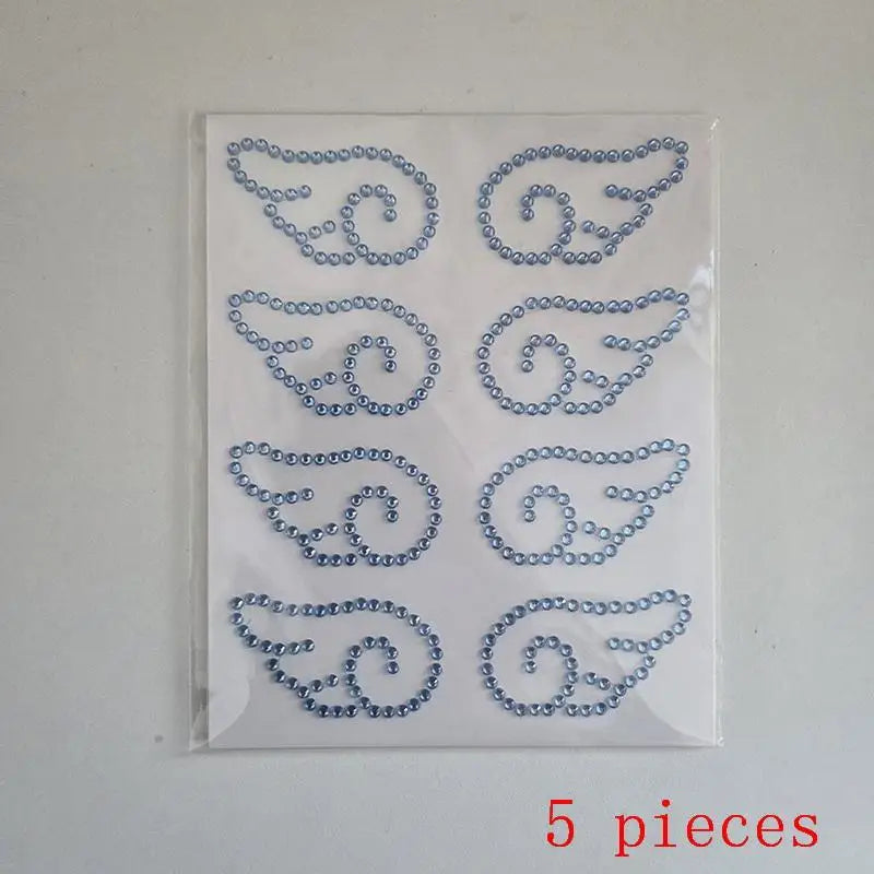 3D Angel Wings Rhinestone Crystal Stickers – Self-Adhesive DIY Craft Rhinestone Stickers Axl A2 5 pieces