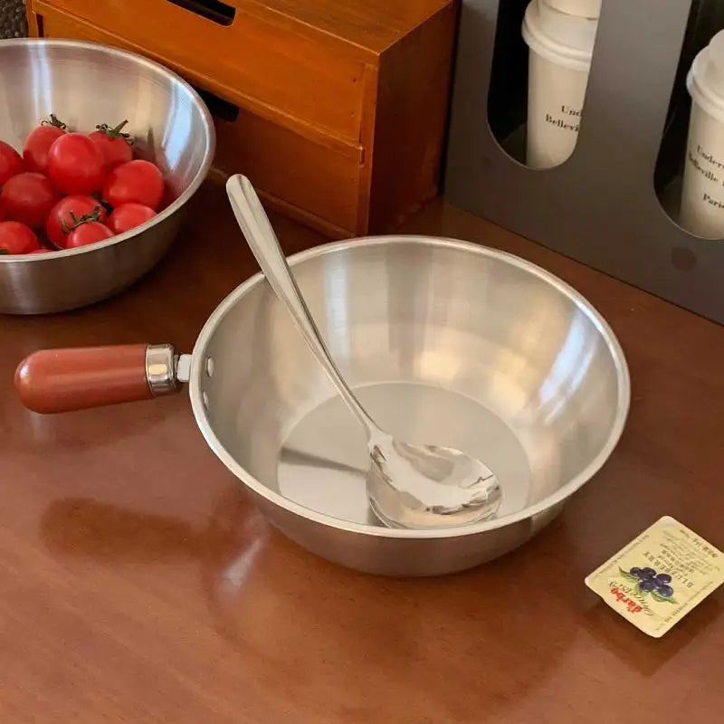 Stainless Steel Mini Saucepot with Wood Handle & Spoon Mini Saucepot Axl