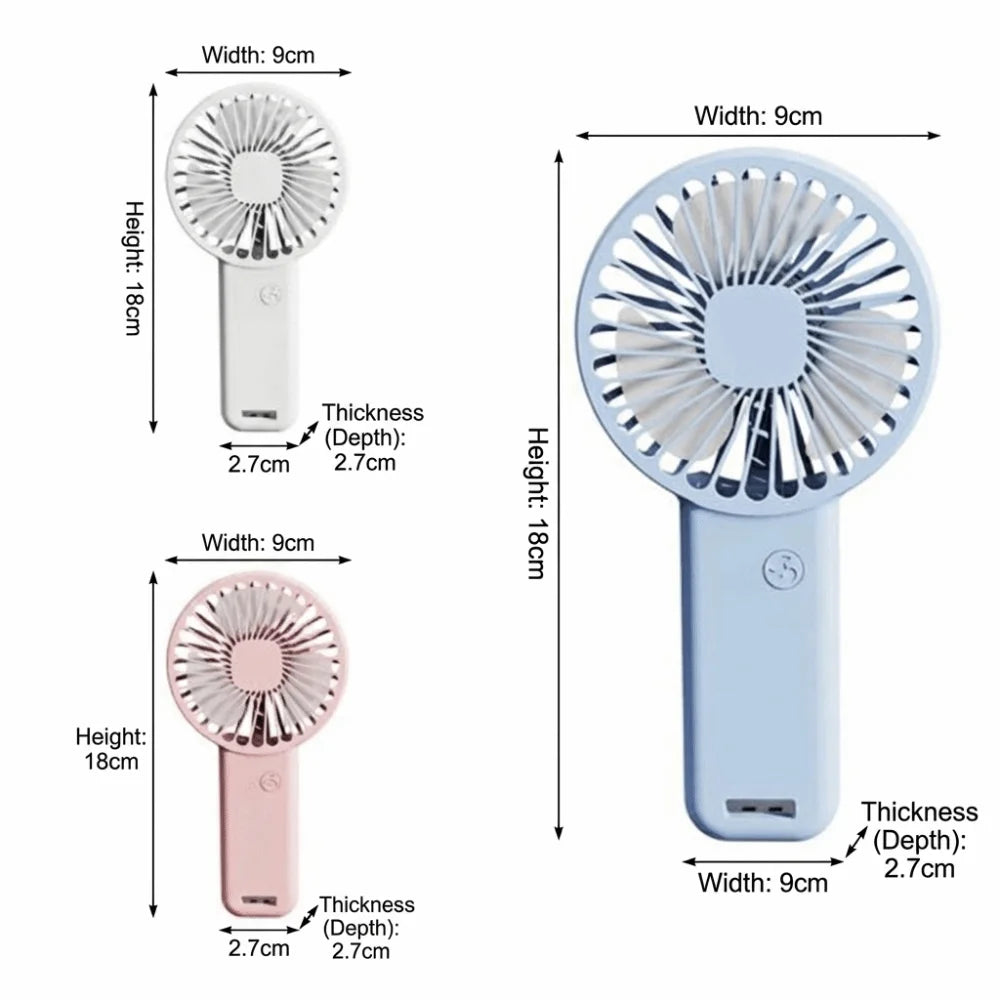 Portable USB Rechargeable Handheld Fan – Quiet & Compact Handheld Portable Fan Axl