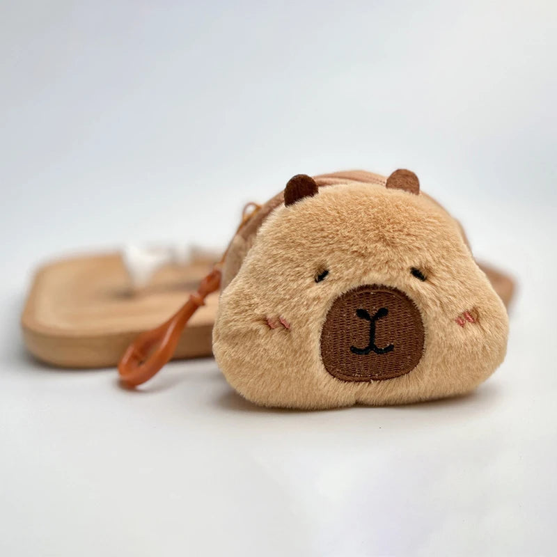 Capybara Plush Coin Purse – Cute Mini Zipper Wallet Keychain Plush Coin Purse Axl