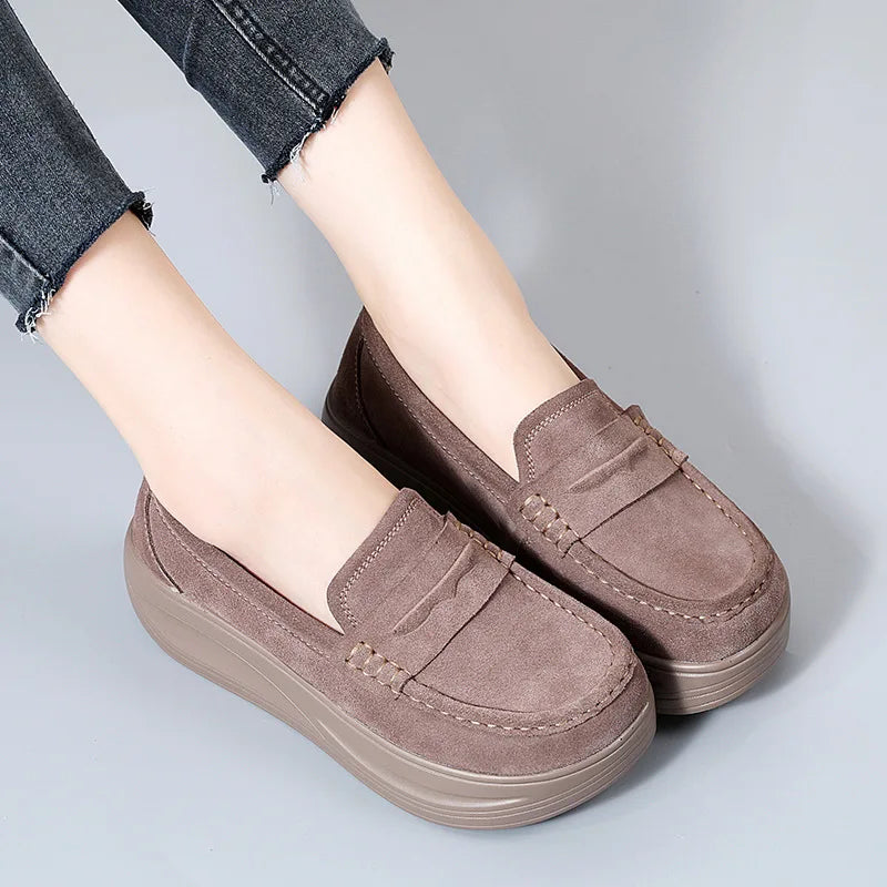 Women's Plus Size Wedge Platform Slip-On Shoes | Soft Sole Wedge Platform Shoes Axl