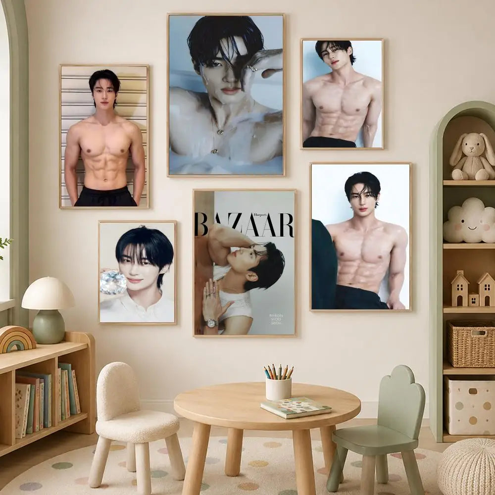 Byeon Woo-seok HD PVC Self-Stick Wall Poster | K-Drama Decor Wall Art Poster Axl