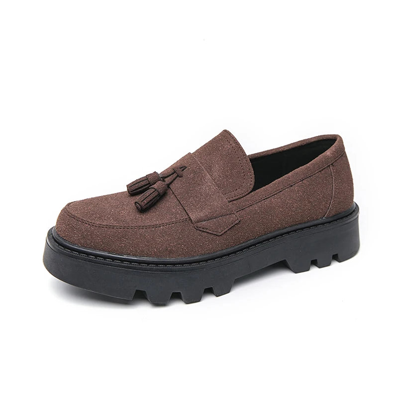 Men's Tassel Loafers – Patent Leather Oxford Slip-On Dress Shoes Men's Dress Loafers Axl brown 45
