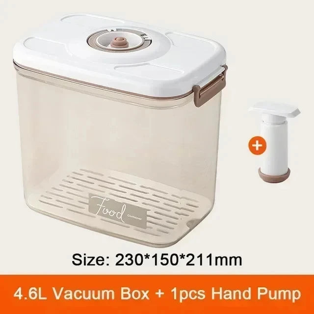 KEMORELA Vacuum Food Storage Container with Pump – Large Vacuum Storage Container Axl 4.6L with Hand Pump