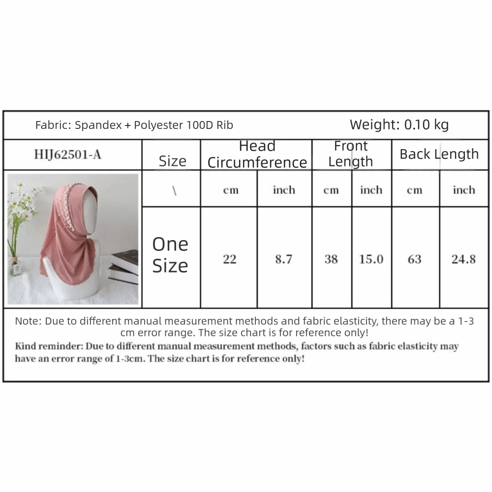 Beaded Pull-On Hijab – Breathable Sun Protection Headscarf Hijab Headscarf Axl