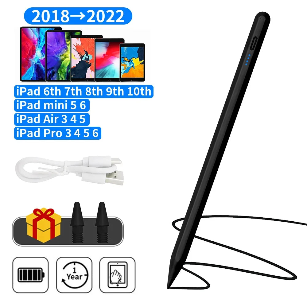 iPad Stylus Pen – Palm Rejection, Tilt & Power Display Tablet Stylus Pen Axl Black