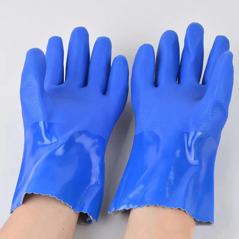 PVC Industrial Rubber Gloves – Anti-Slip Waterproof Chemical Work Industrial Work Gloves Axl