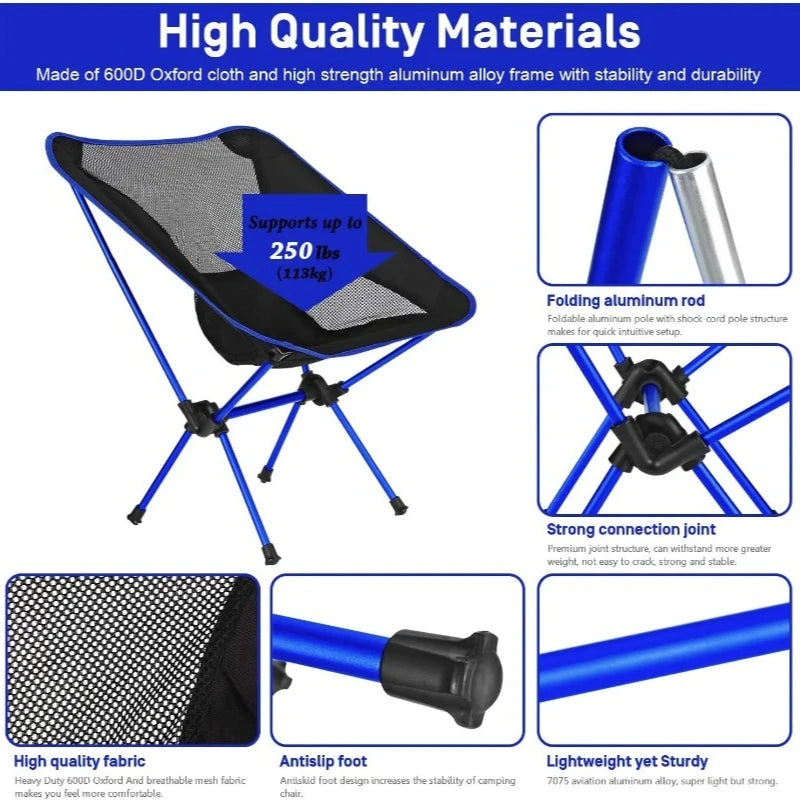 Ultralight Portable Folding Chair – Camping, Fishing & Outdoor Portable Folding Chair Axl