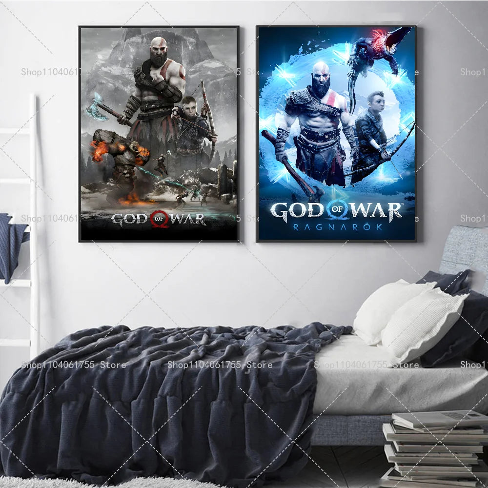 God of War Ragnarok Wall Poster – Self-Adhesive Waterproof Gaming Wall Poster Axl