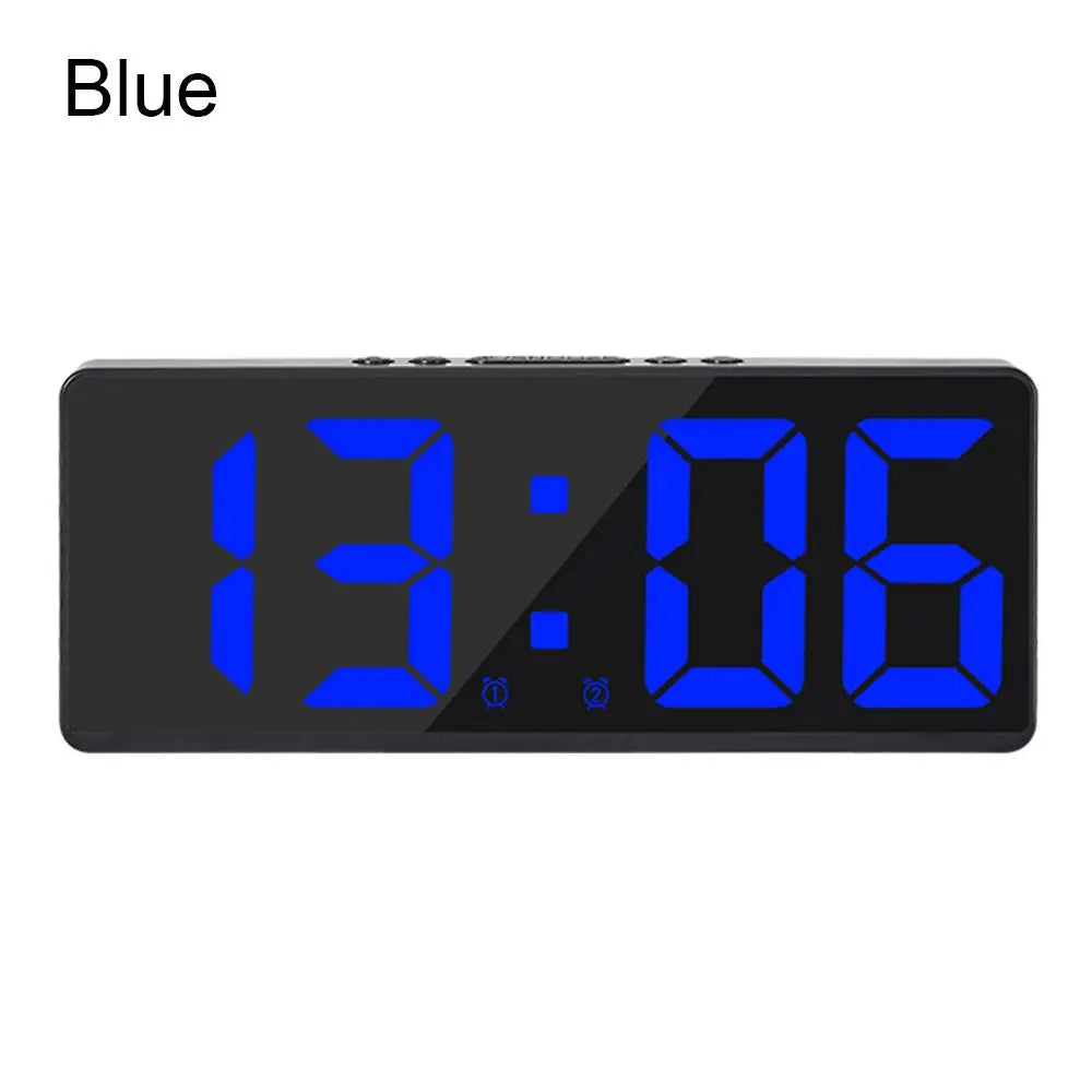 Voice Control LED Digital Alarm Clock with Temperature Display LED Alarm Clock Axl Blue
