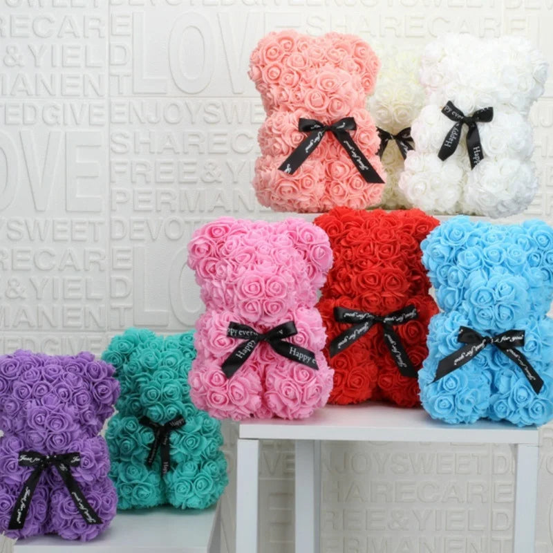 Rose Bear Foam Flower Bear Gift – 20cm Eternal Rose Bear Decorative Rose Bear Axl