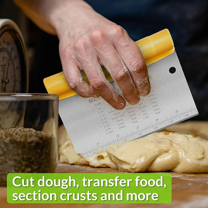 2-in-1 Stainless Steel Bench Scraper & Dough Cutter Set Bench Scraper Set Axl