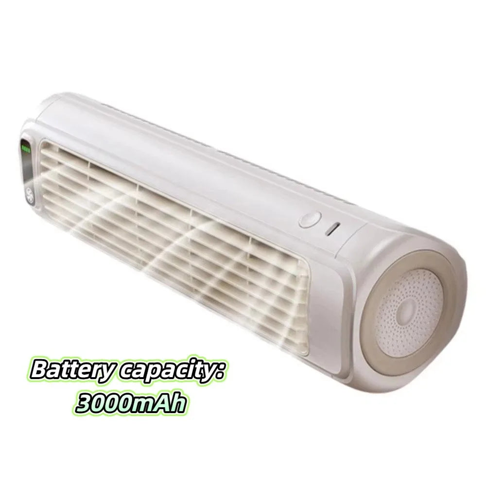 USB Rechargeable Bladeless Wall Mount Fan – Quiet & Portable Bladeless Wall Fan Axl White
