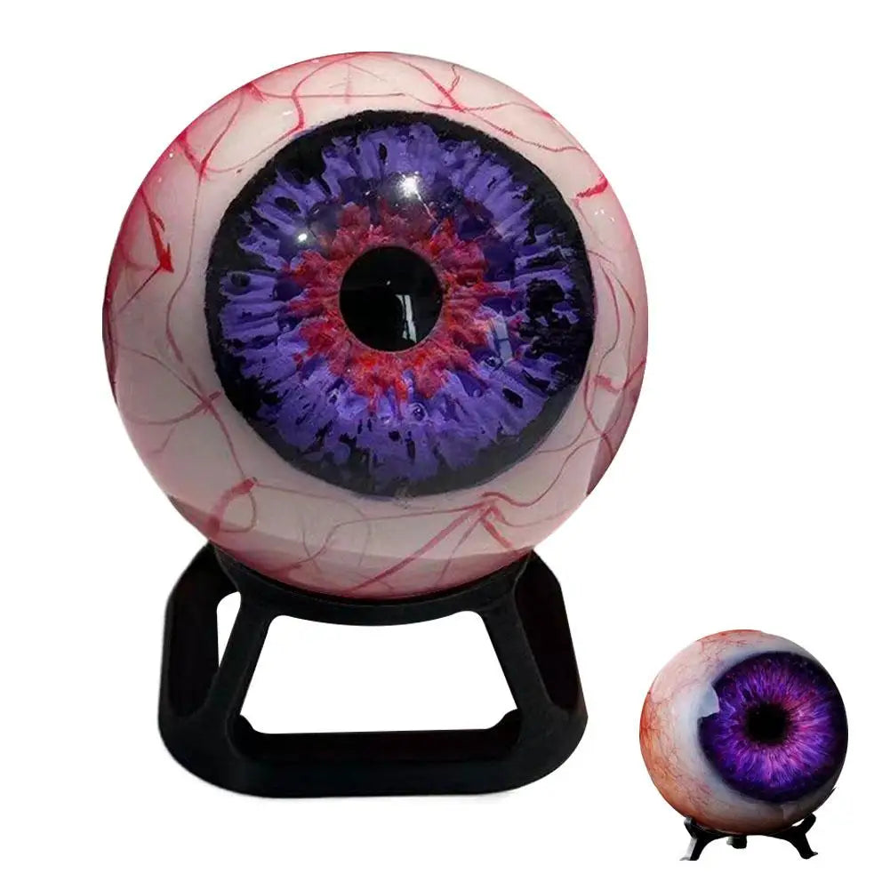 Realistic Resin Eyeball Ornament with Stand | Gothic Halloween Decor Halloween Ornament Axl Purple