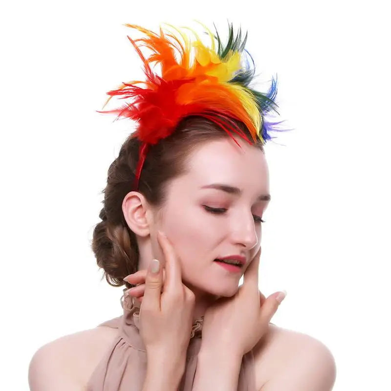 Colorful Feather Headband – Carnival, Party & Costume Accessory Feather Headband Axl