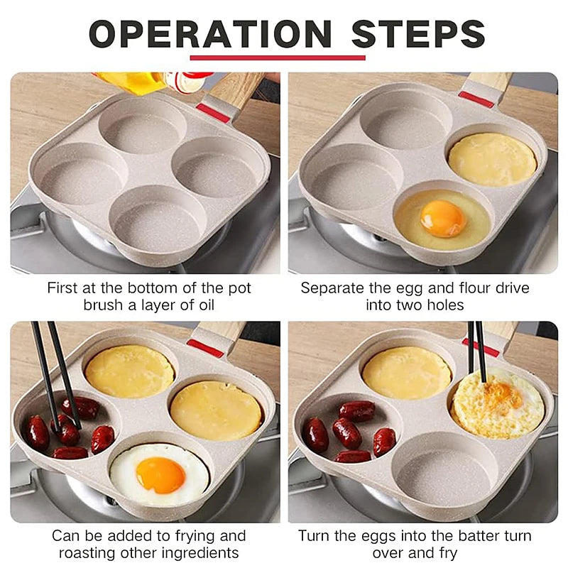PGY 4-Cup Nonstick Egg Frying Pan with Lid | Omelet Pan Nonstick Egg Pan Axl